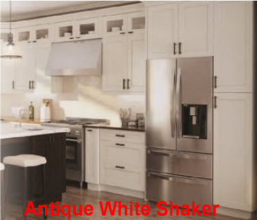  White Antique Shaker Kitchen with Black Island